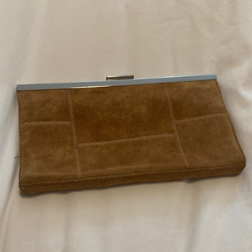 Banana Republic Tan Clutch with Silver Accents